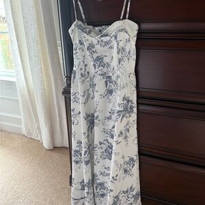 Brand new with tags, Baltic Born Bellagio Midi Dress, Cream and Blue Floral